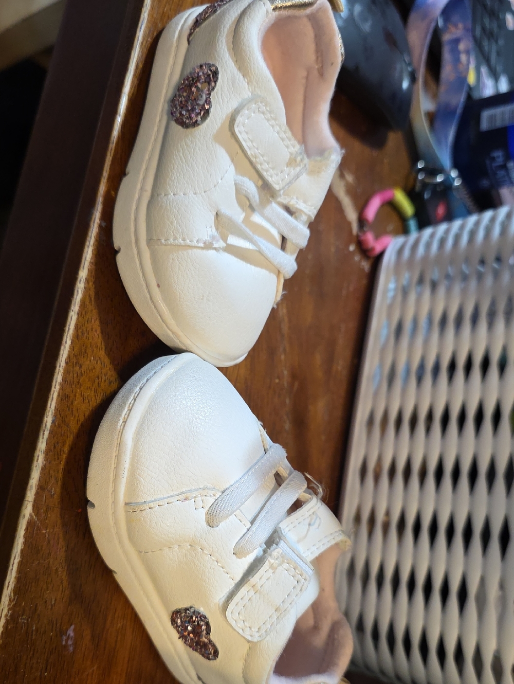 Carter's White Toddler Sneakers with Sparkle Heart